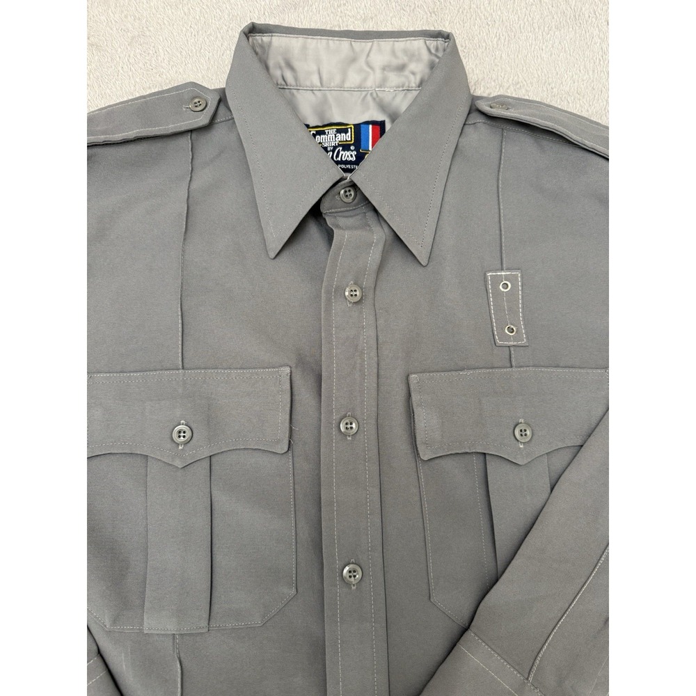 Flying Cross The Command Shirt Mens Medium Gray Tactical Uniform Zipper Front